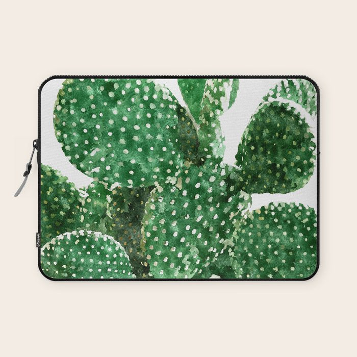 Velvet Cactus | Watercolor Botanical Plants | Minimal Boho Scandinavian Painting Laptop Sleeve