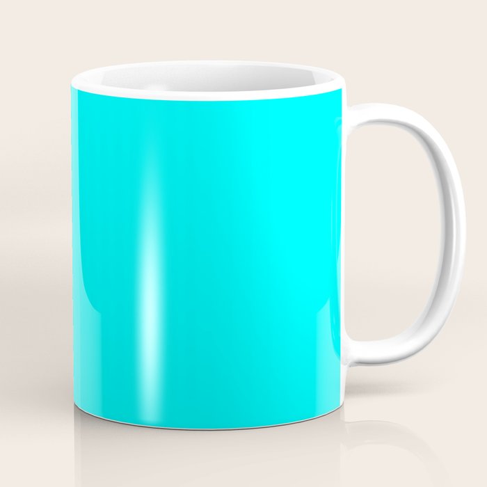 Neon Aqua Blue Bright Electric Fluorescent Color Coffee Mug