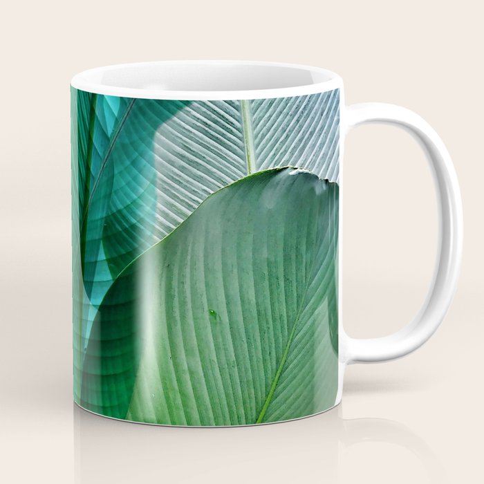 Palm Leaf Jungle Bali Banana Palm Frond Greens Coffee Mug