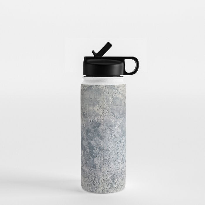 Vintage Lunar Moon Map, 1960s Water Bottle
