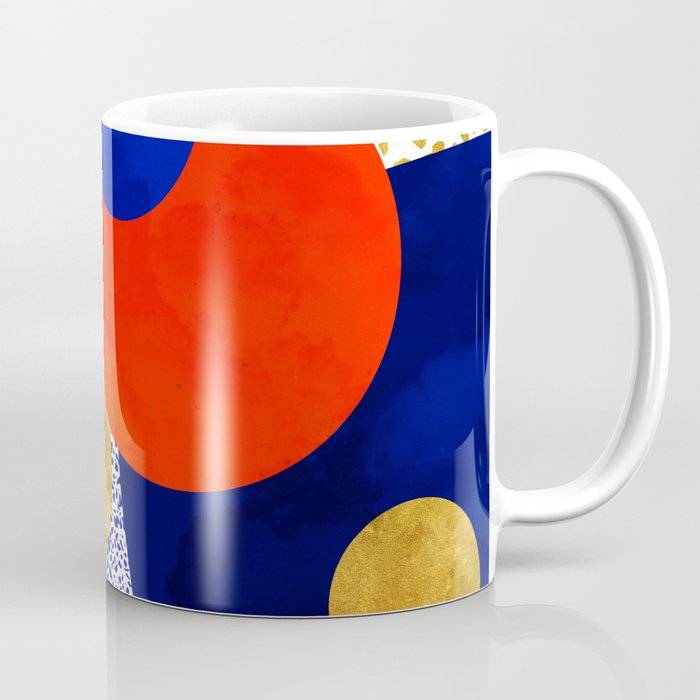Terrazzo Galaxy Blue Night Yellow Gold Orange Coffee Mug