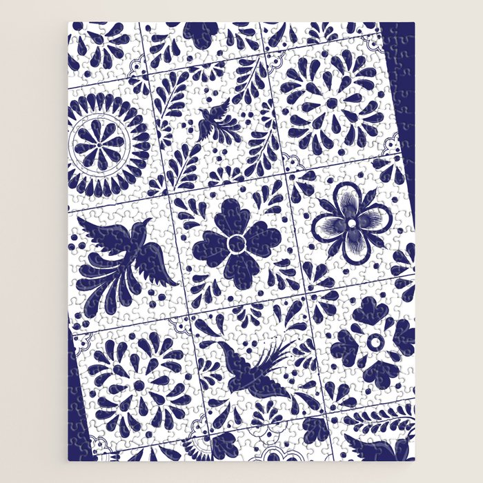 Mexican Talavera Blue Tiles Pattern By Akbaly Jigsaw Puzzle