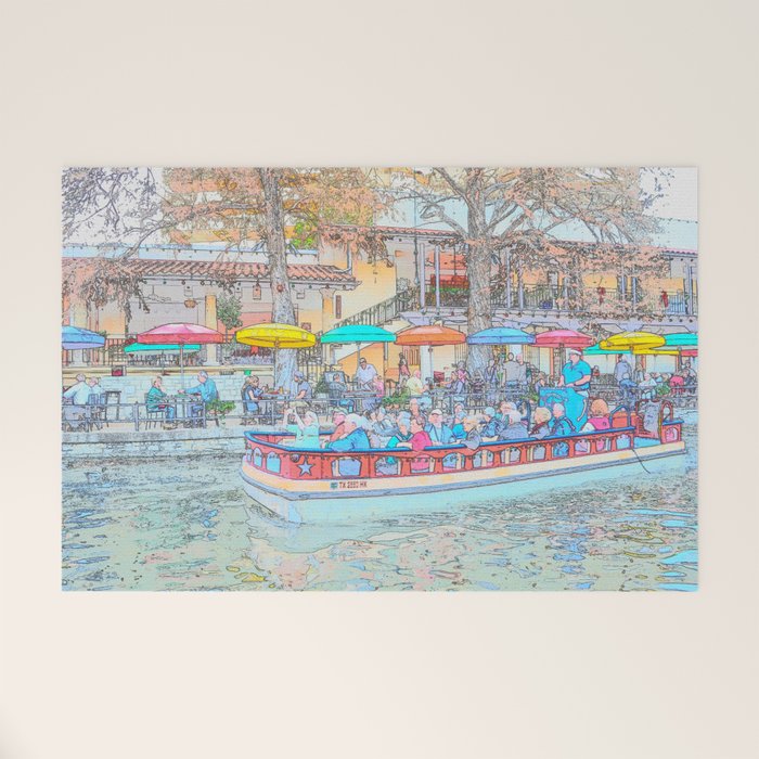 Ride Down The River - San Antonio, Texas Welcome Mat