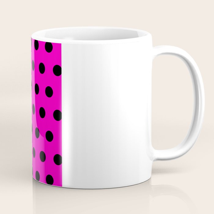 Hot Pink And Black Polka Dots Coffee Mug