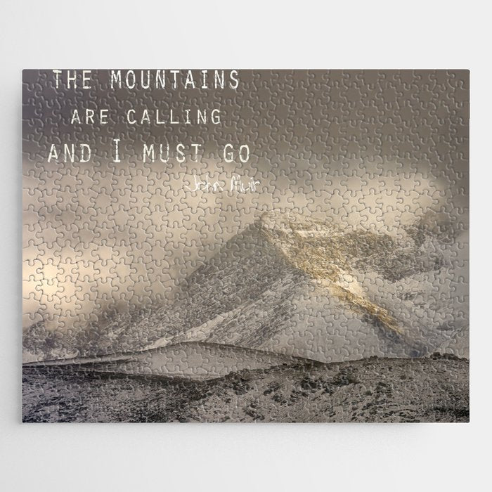 The Mountains Are Calling, And I Must Go.  John Muir. Vintage. Jigsaw Puzzle