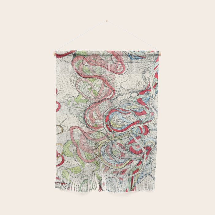 Vintage Map Of The Mississippi River Wall Hanging