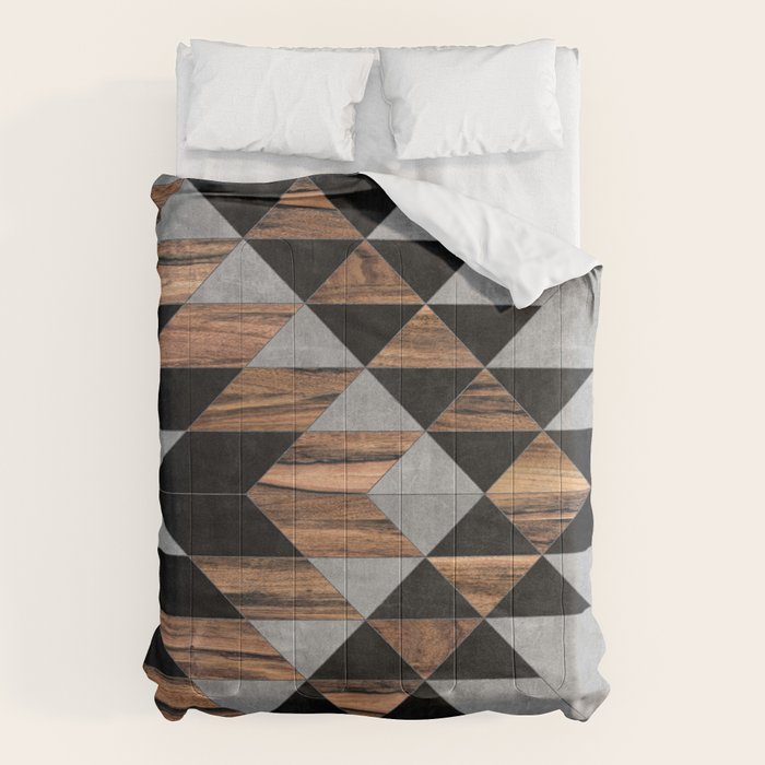 Urban Tribal Pattern No.10 - Aztec - Concrete And Wood Comforter