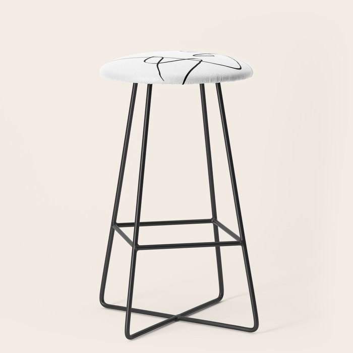 Abstract Head, Minimalist Line Art Stool