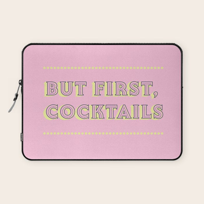 Pastel Pink Party Cocktails Laptop Sleeve