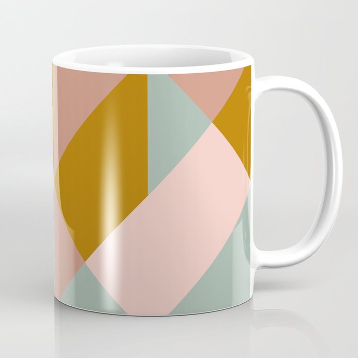 Retro Geometric Triangles In Earthy Pastels Coffee Mug