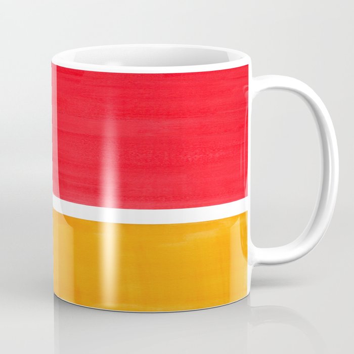 Colorful Bright Minimalist Rothko Color Field Midcentury Bright Red Yellow Squares Vintage Pop Art Coffee Mug