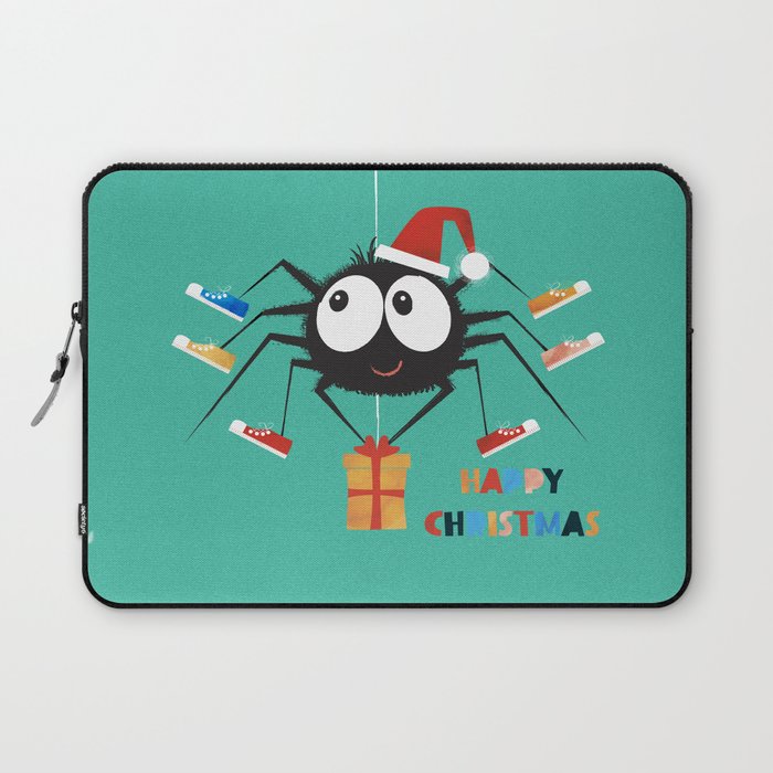 Happy Christmas Santa Spider Laptop Sleeve