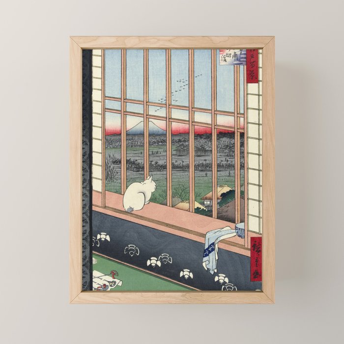 Utagawa Hiroshige Japanese Woodblock Cat Print Mini Art Print