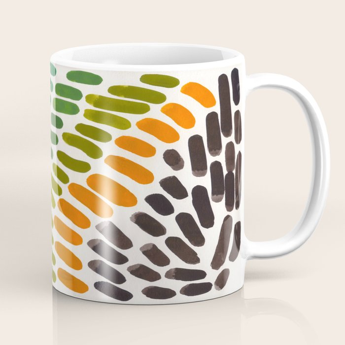 Yellow Teal Green Colorful Watercolor Abstract Organic Pattern Mid Century Modern Minimalist Playful Coffee Mug