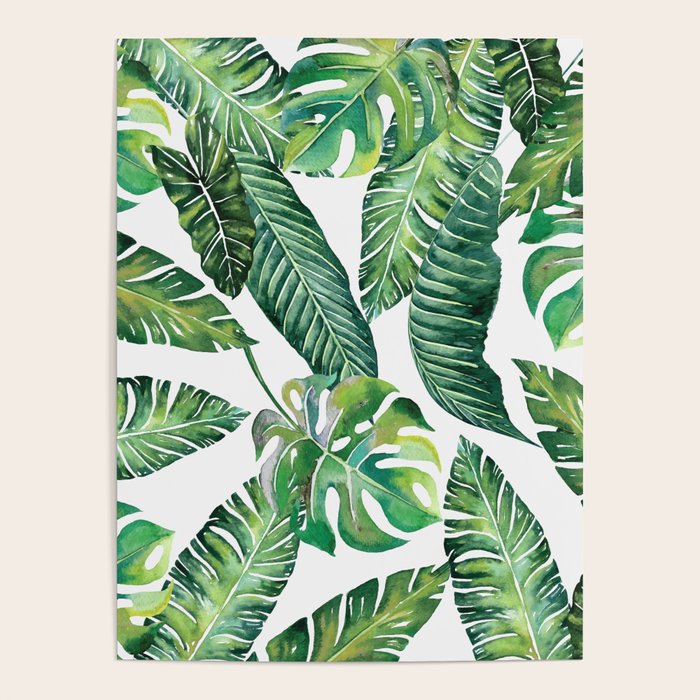 Jungle Leaves, Banana, Monstera #Homestorie Poster