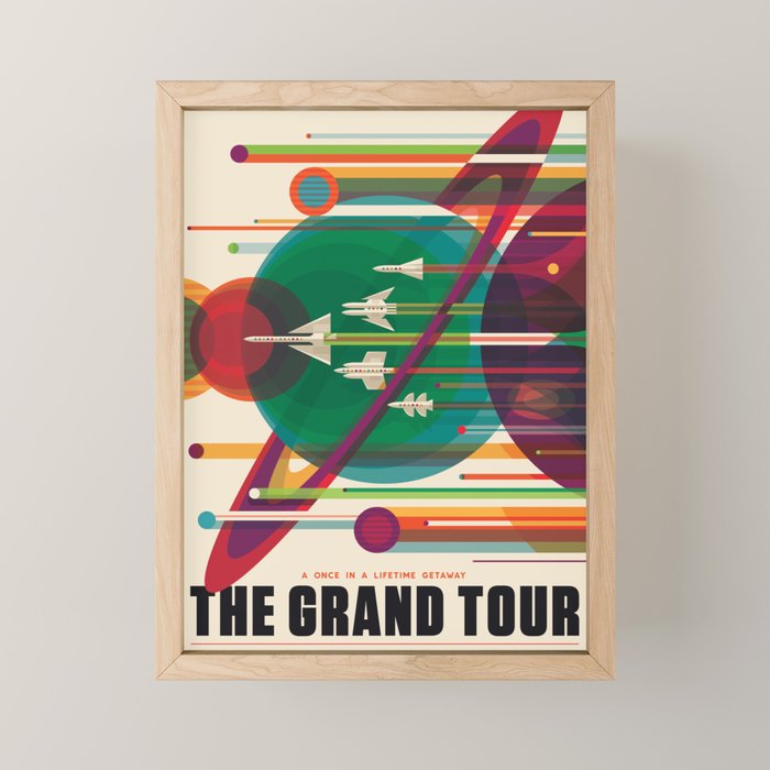 Nasa Retro Space Travel Poster The Grand Tour Mini Art Print