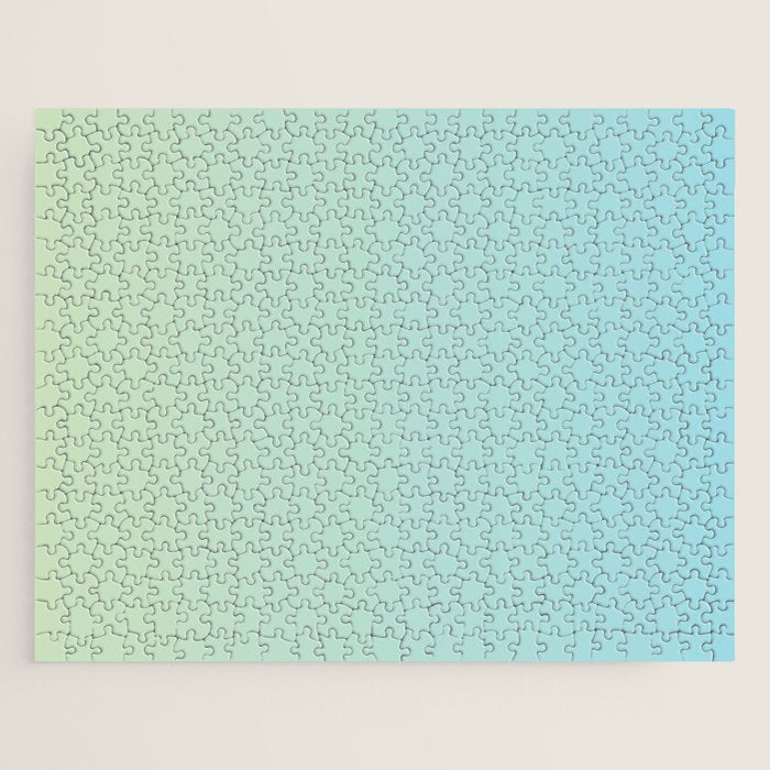 Turquoise Green Blue Gradient Jigsaw Puzzle