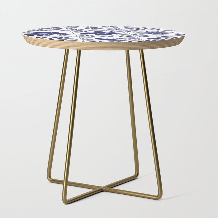 Mexican Talavera Blue Tiles Pattern By Akbaly Side Table