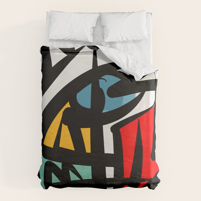 Street Art Abstract Portrait Pop Duvet Cover