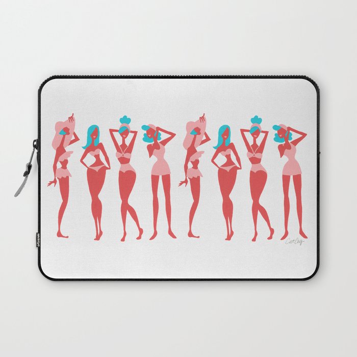 Beach Bombshells - Cyan & Coral Palette Laptop Sleeve
