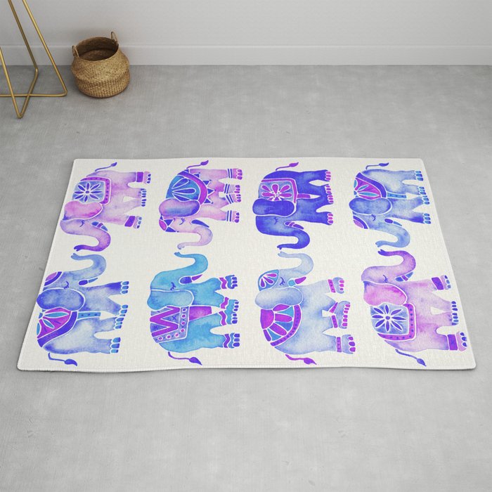 Elephant Collection - Indigo Palette Rug