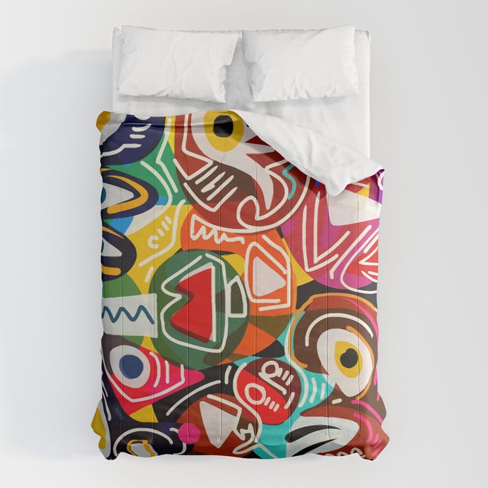 Life Is Beautiful Street Art Graffiti Comforter