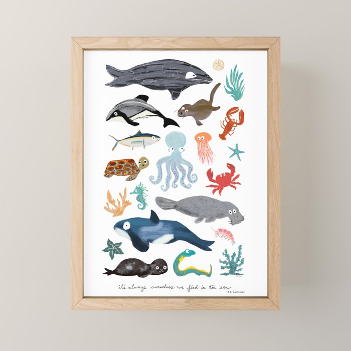 Sea Change: Ocean Animals Mini Art Print