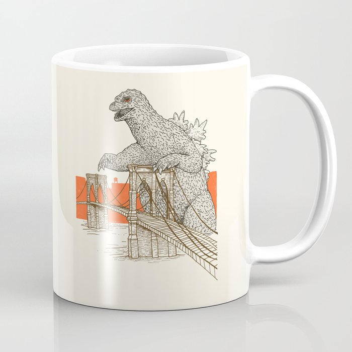Godzilla Vs. The Brooklyn Bridge Coffee Mug