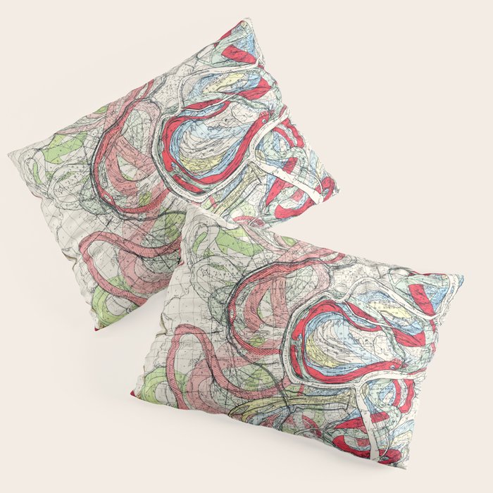 Vintage Map Of The Mississippi River Pillow Sham