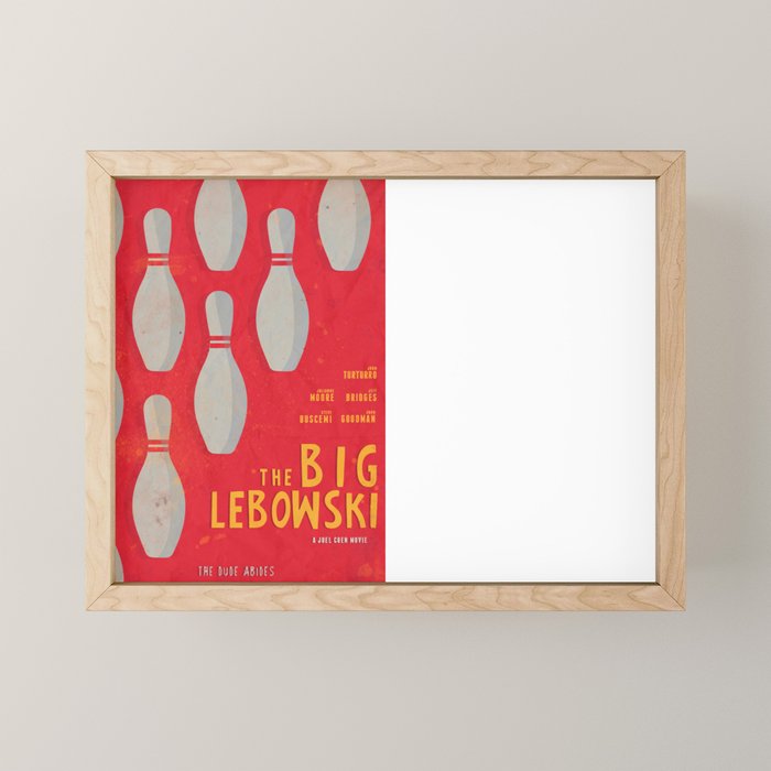 The Big Lebowski - Movie Poster, Coen Brothers Film, Jeff Bridges, John Turturro, Bowling Mini Art Print
