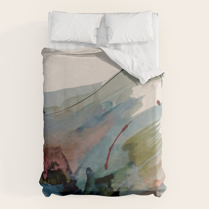 Begin Again [2]: An Abstract Mixed Media Piece In A Variety Of Colors Duvet Cover