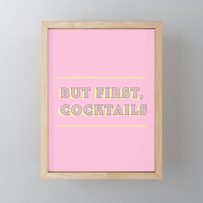 Pastel Pink Party Cocktails Mini Art Print