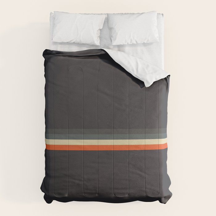 Meness - Classic Minimal Dark Retro Summer Stripes Comforter