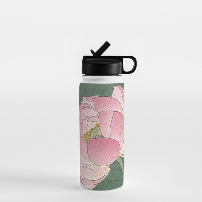 Flowering Lotus Flowers, Ohara Koson Water Bottle
