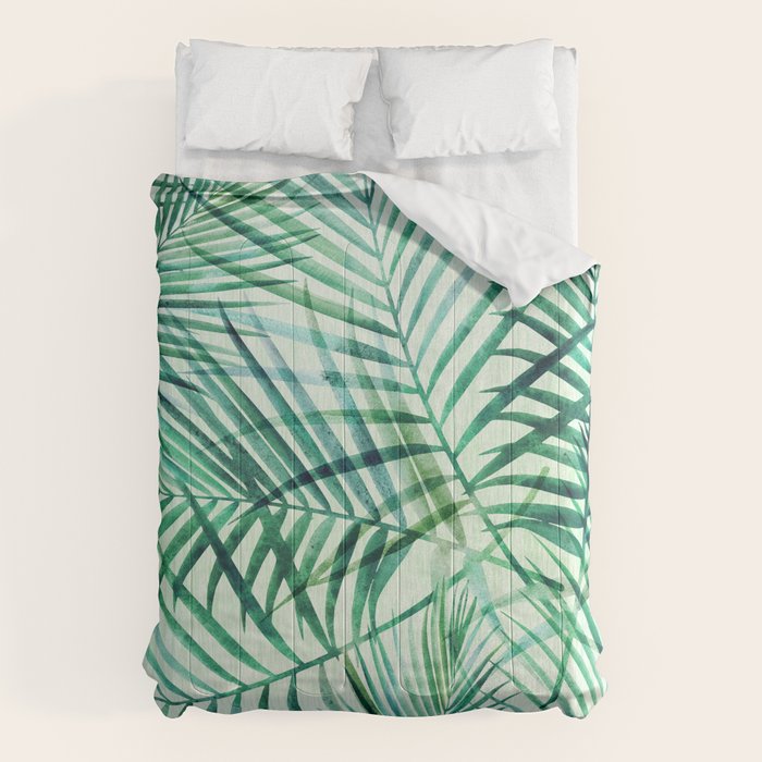 Tropical Fronds Abstract Design Comforter