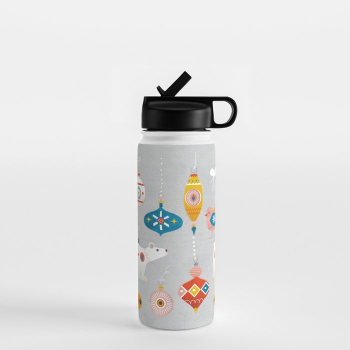 Christmas Vintage Decorations With Bear And Bird Water Bottle