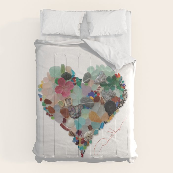 Love -  Sea Glass Heart A Unique Birthday & FatherâS Day Gift Comforter