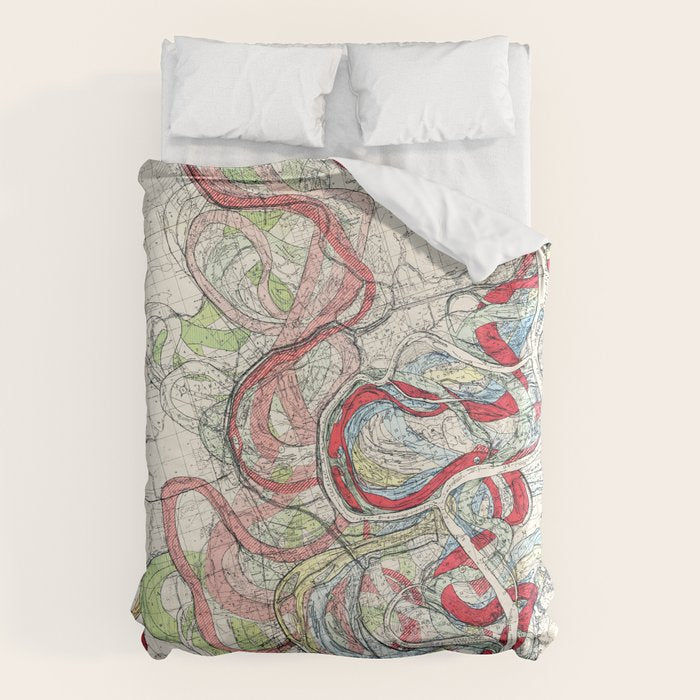 Vintage Map Of The Mississippi River Duvet Cover
