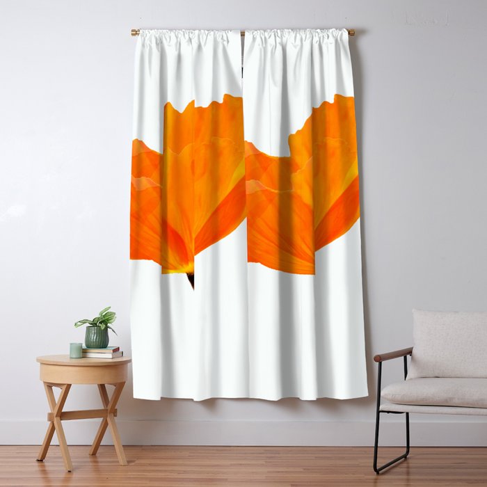 One And Only - Orange Poppy White Background #Decor #Homestorie #Buyart Window Curtain