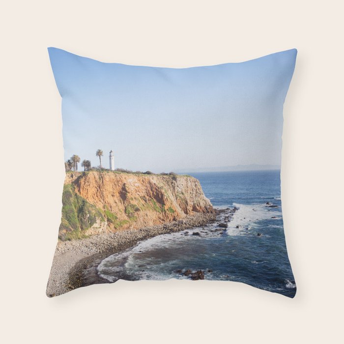 Point Vicente Lighthouse (Color Version) Throw Pillow