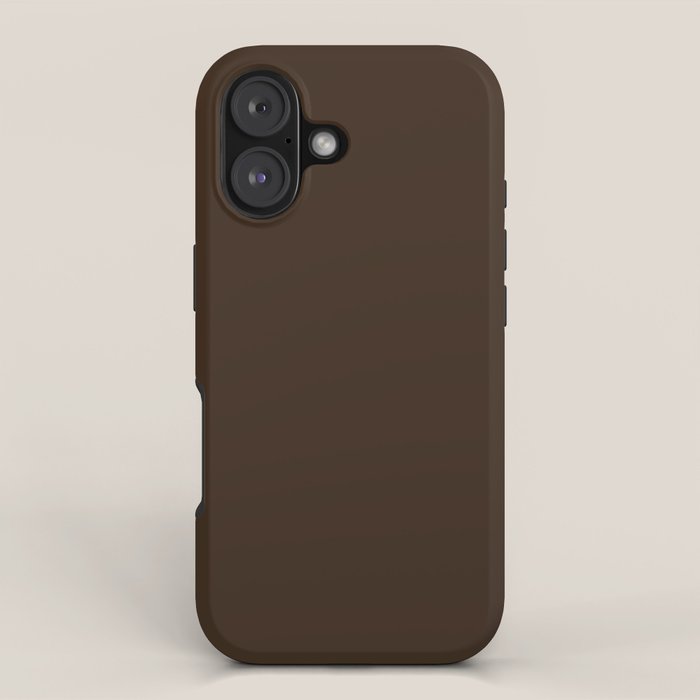 Minimal Monochrome Coal Dark Brown Iphone Case