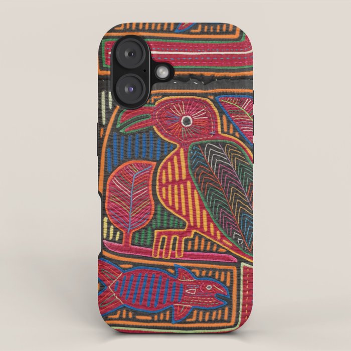 Birds And Fish Vintage Mola Textile Iphone Case