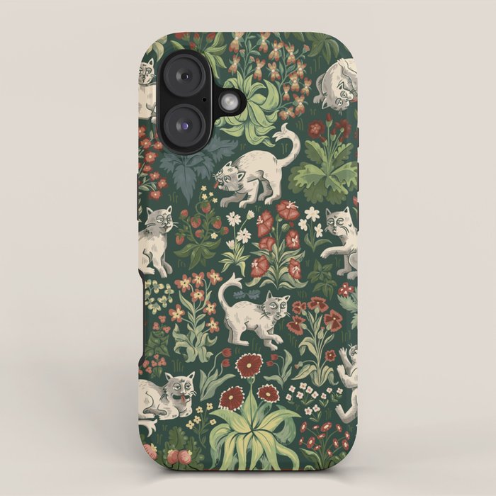 Ugly Medieval Cats Millefleur Iphone Case