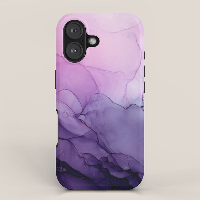 Purple Amethyst Crystal Inspired Abstract Flow Painting Iphone Case