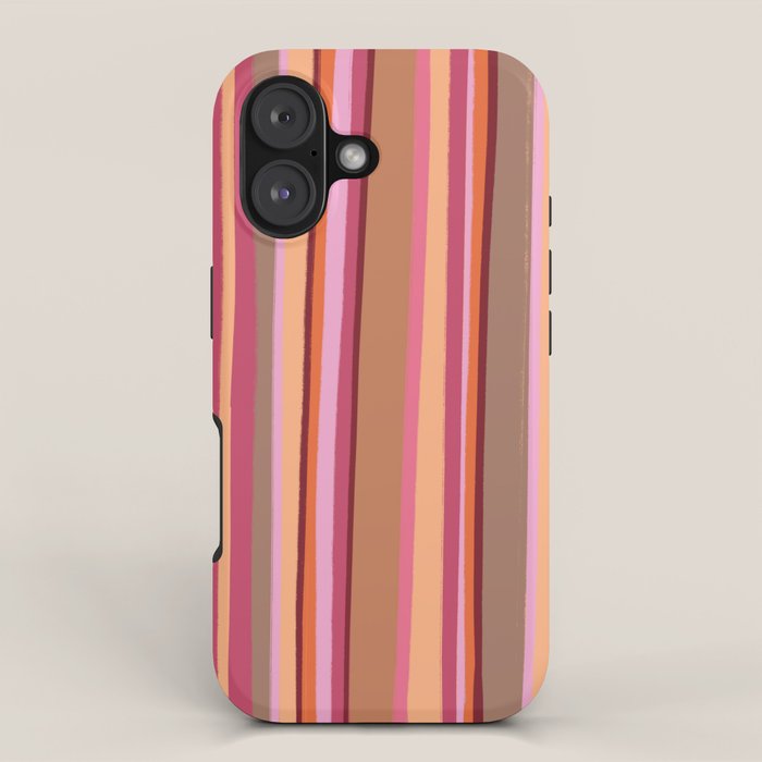 Sunday Morning Stripes Inspired By Pantone 17 1230 Mocha Mousse Iphone Case