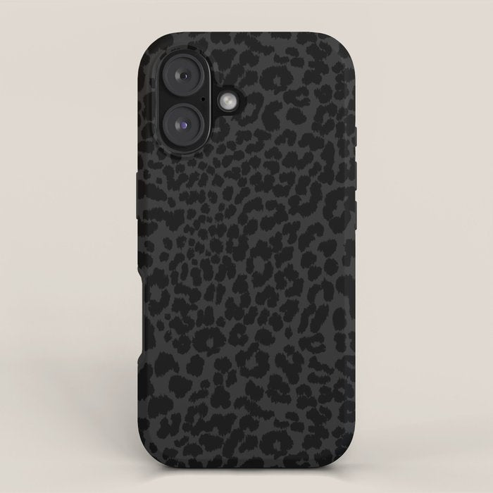 Goth Black Leopard Animal Print Iphone Case