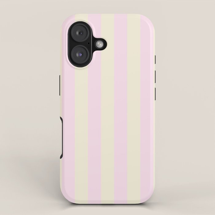 Stripes Of Light Pink And Cream Iphone Case