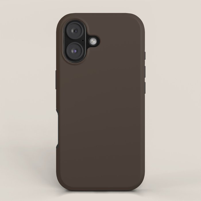 Cocoa Brown Solid Color Dark Chocolate Plain Pattern  Iphone Case