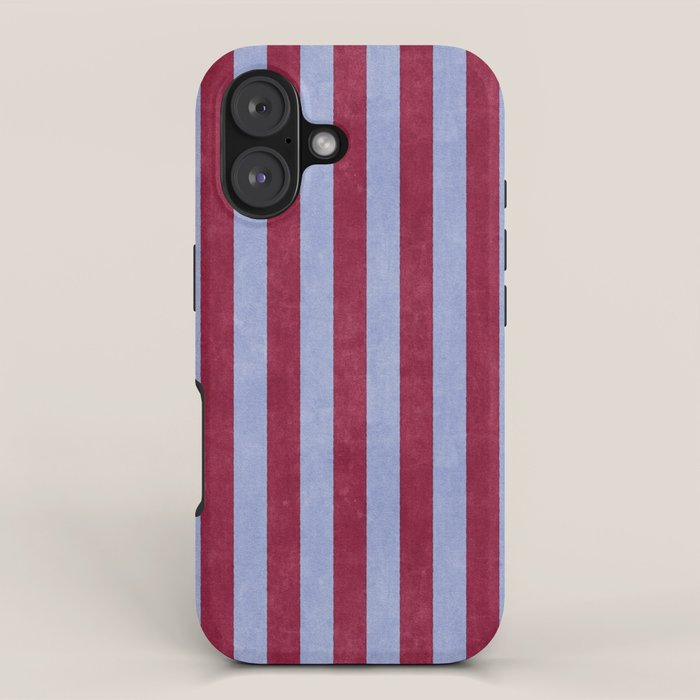 Stripes - 005 - Maroon And Blue Iphone Case