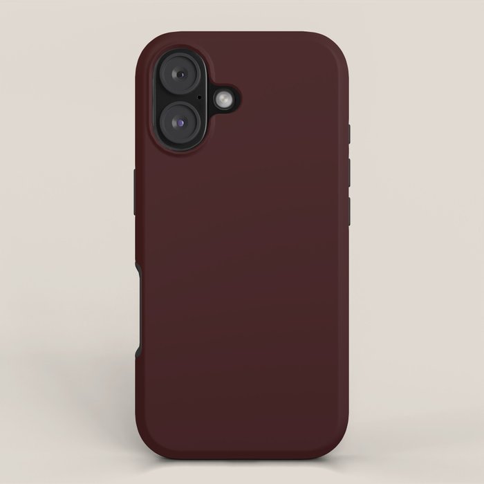 Dark Maroon Broown Solid Color Plain Earth Tone Modern Abstract  Iphone Case